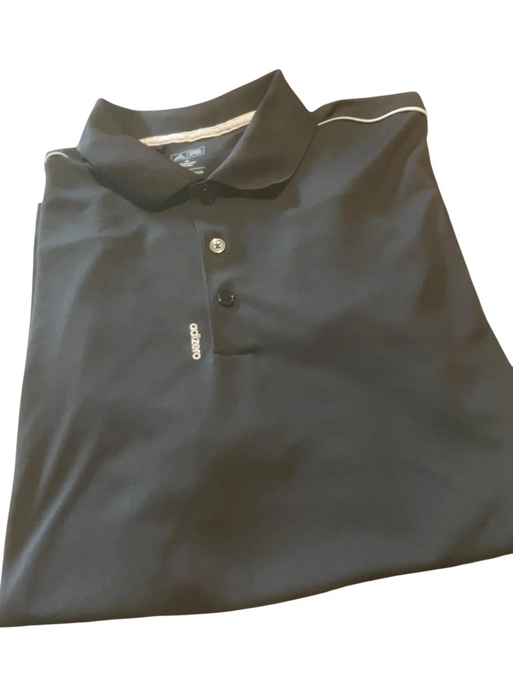 adidas adizero Black Polo with White Piping size medium like new